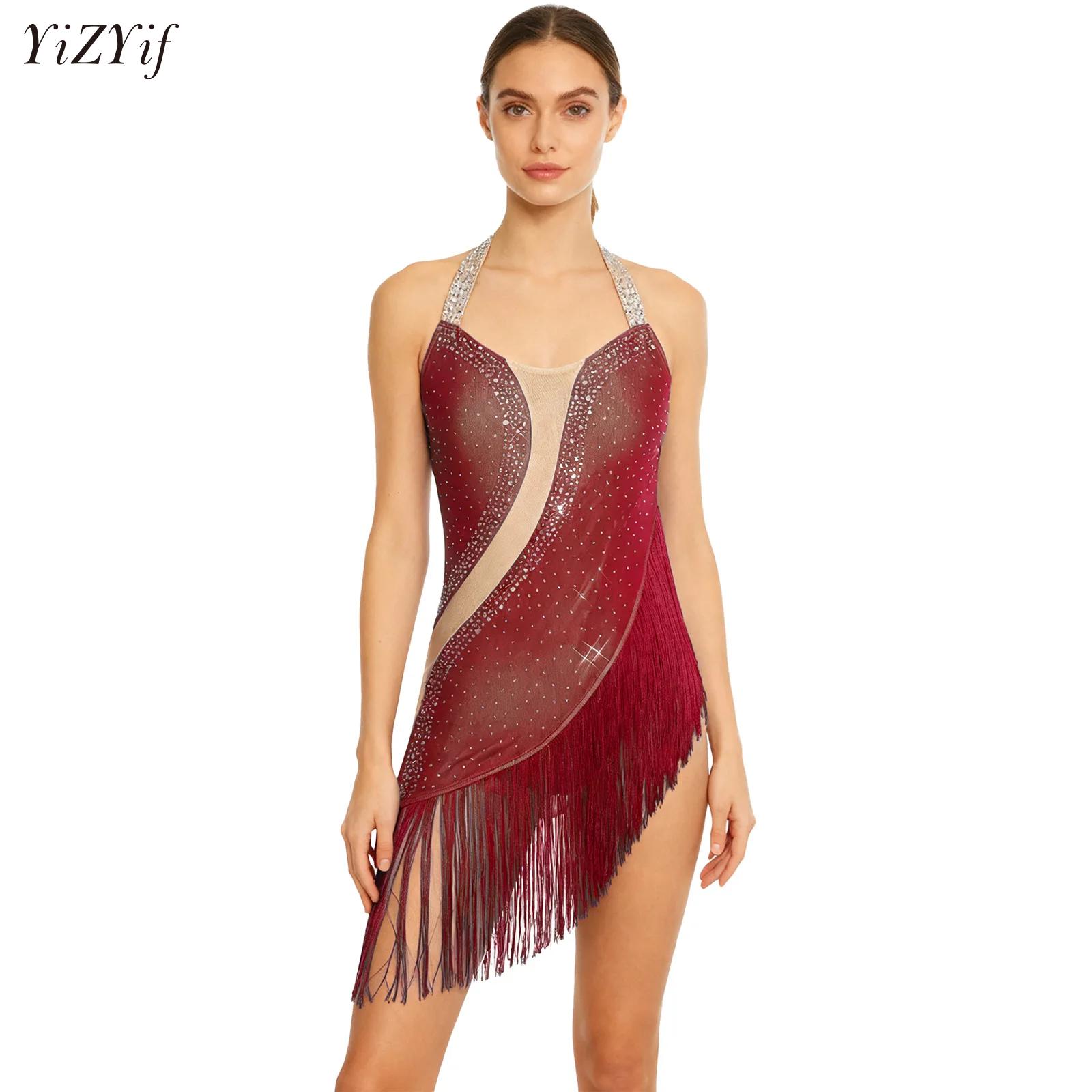 Rhinestone Banding Trim - Women Dazzling Latin Dance Bodysuit Crystal