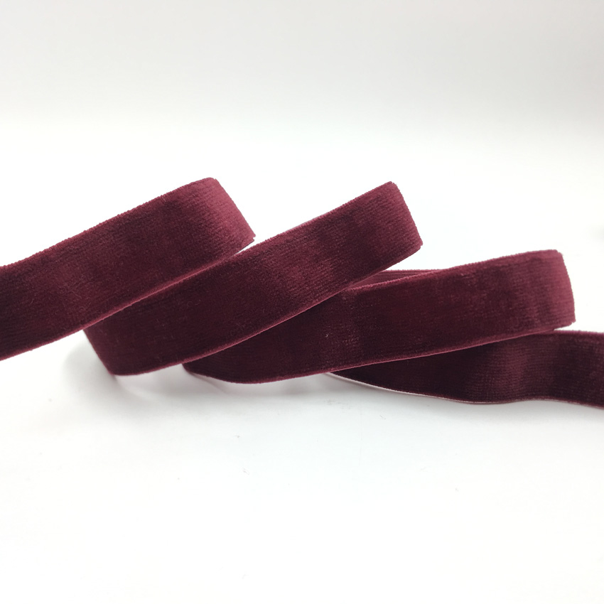 15mm 5Yards Velvet Elastic Ban - Velvet Ribbon Roll 评论和价格