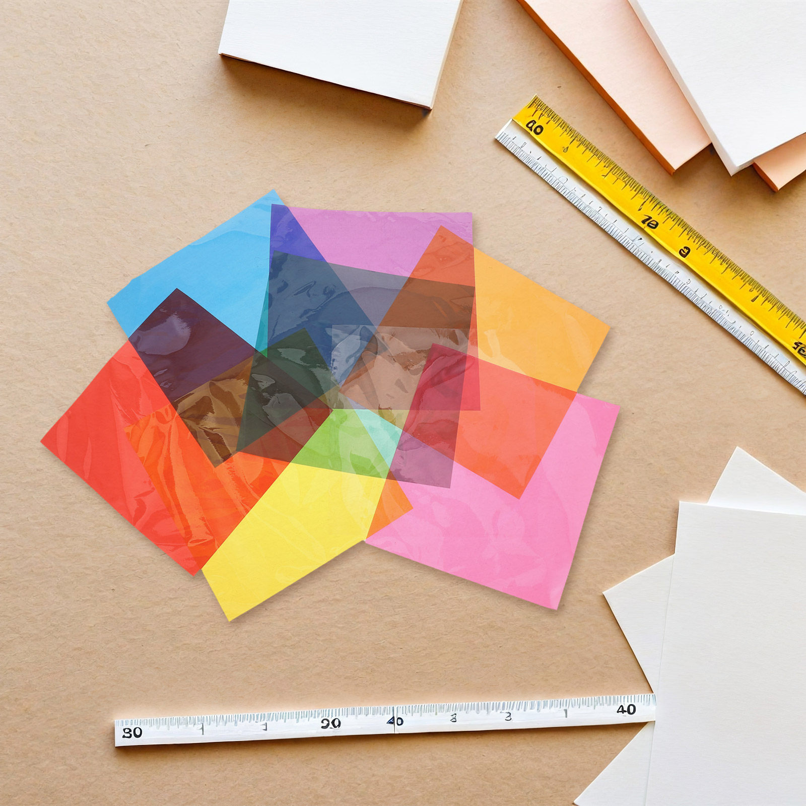 90Pcs Colored Cellophane Paper - Craft Embellishment 评论和价格