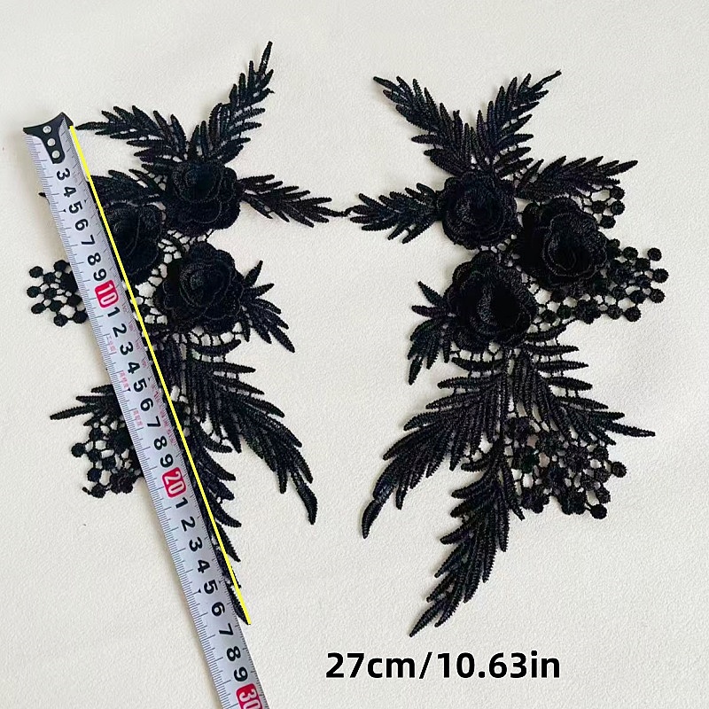 2Pieces/1 Pair Embroidery Sewi - Applique Patch Flower 评论和价格