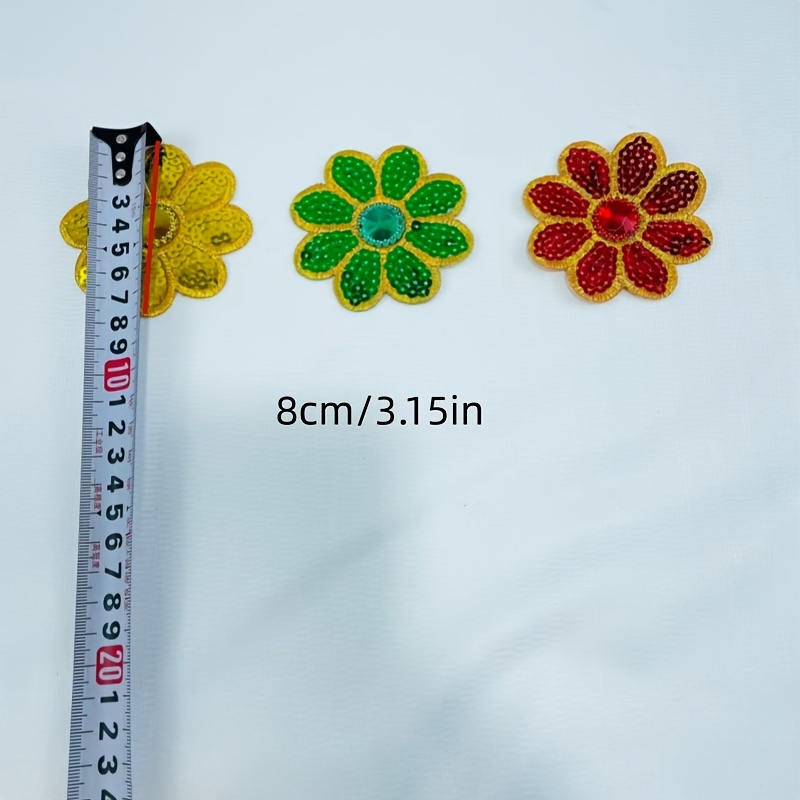 10Pcs Flower Sequined Applique - Applique Patch Flower 评论和价格