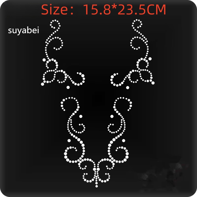 2pc/lot Iron-On Rhinestone Flo - Hotfix Rhinestone Sheet 评论和价格