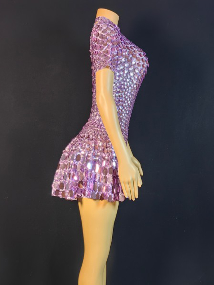 Lovely Sequins Mini Dress Sexy - Rhinestone Banding Trim 评论和价格