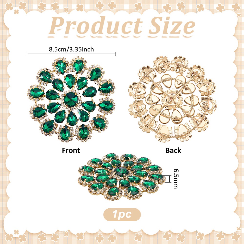 Brass Rhinestone Applique Roun - Sew On Rhinestone 评论和价格