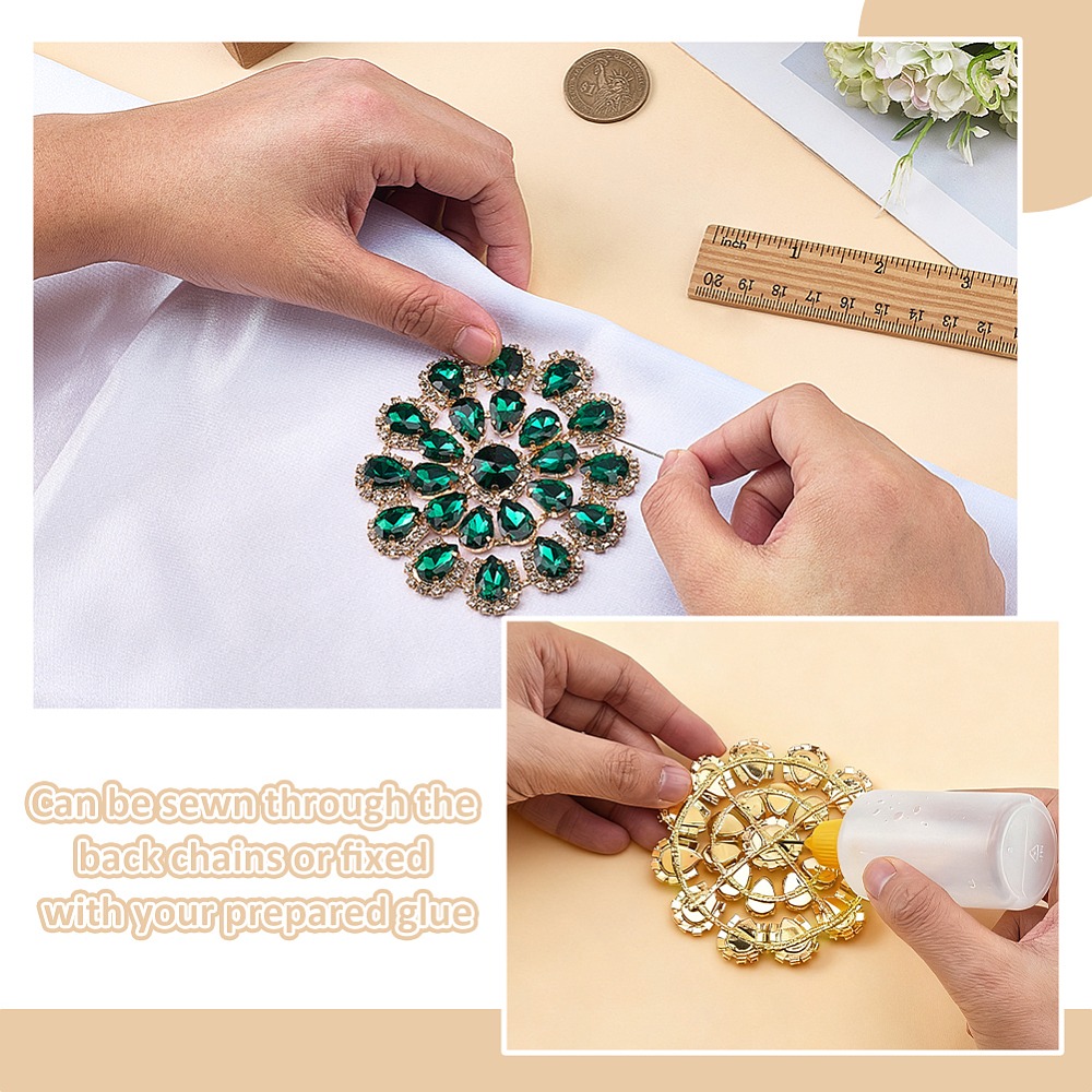 Brass Rhinestone Applique Roun - Sew On Rhinestone 评论和价格