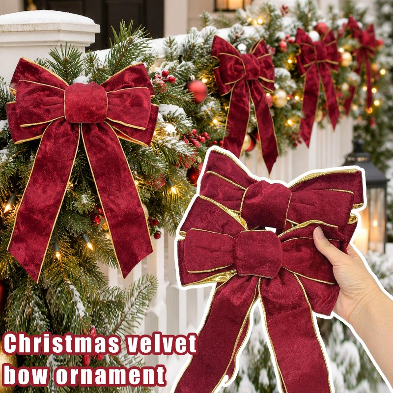 10/1Pcs Claret Velvet Bow Chri - Velvet Ribbon Roll 评论和价格