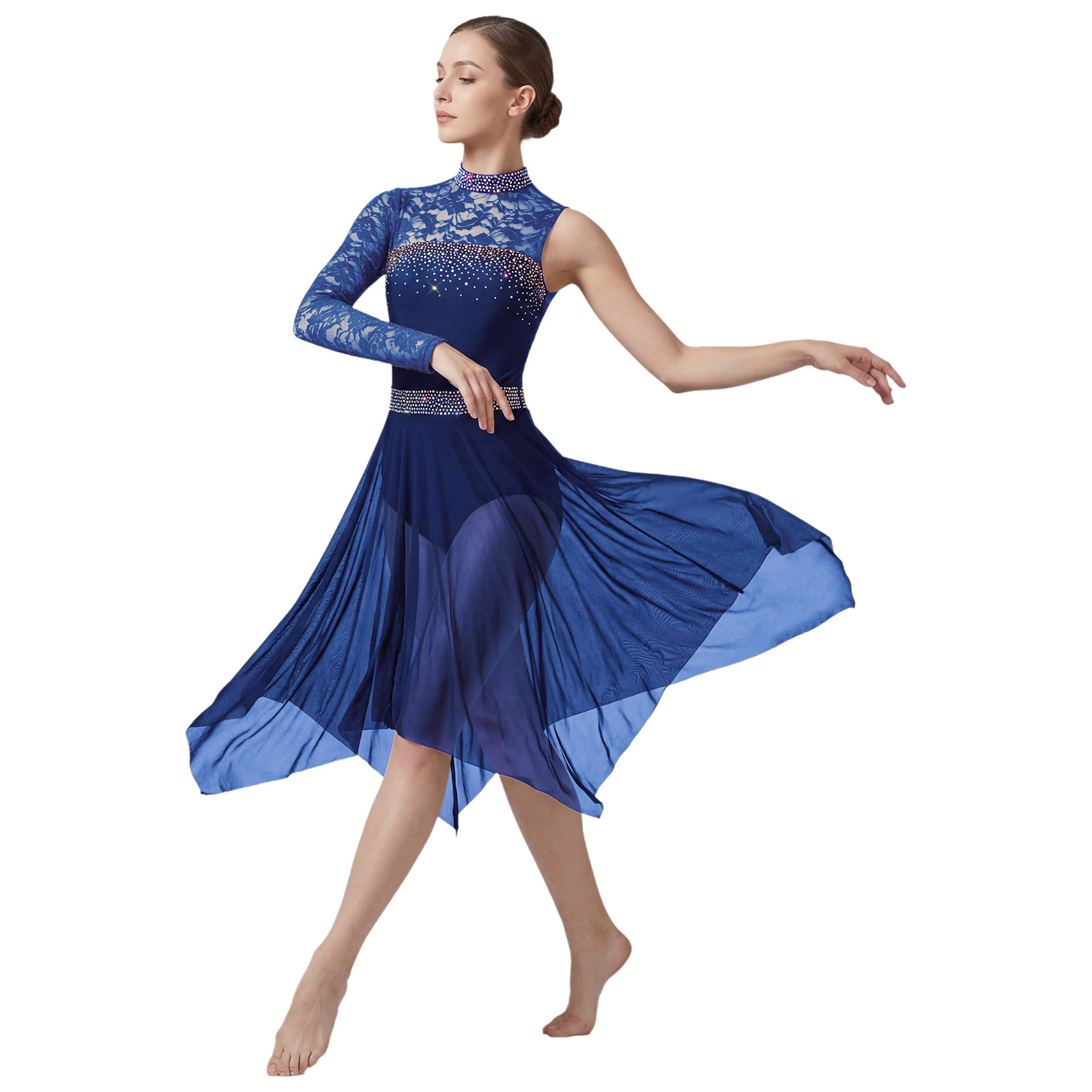 Women Lyrical Figure Skating D - Rhinestone Banding Trim 评论和价格