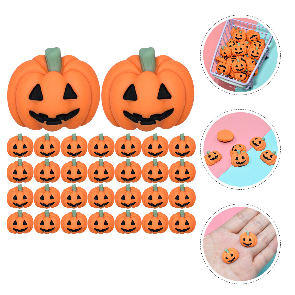 50Pcs Mini Resin Pumpkin Charm - Craft Embellishment 评论和价格