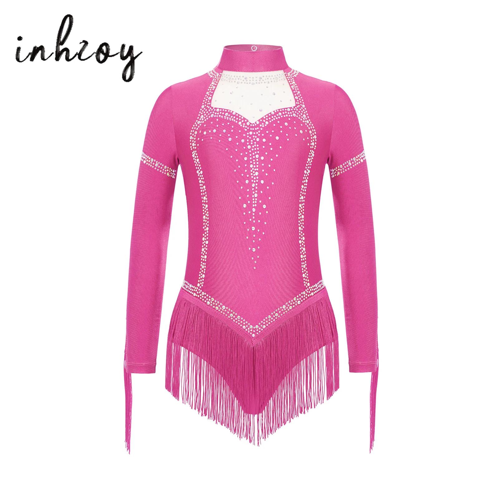 Kids Girls Fringe Latin Dance  - Rhinestone Banding Trim 评论和价格